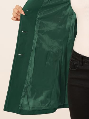 Allegra K Women's Winter Overcoat Peter Pan Collar Single Breasted Pea Coat - color: Dark Green, size: X-Small