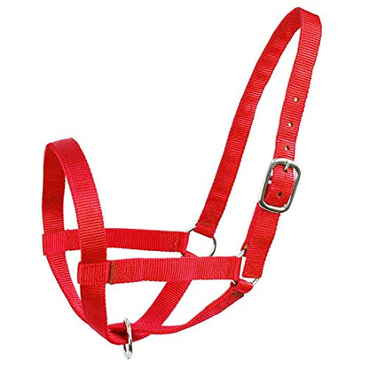 Derby Originals Adjustable Nylon Livestock Cattle Halters - color: Red, size: Large (800-1400lbs)