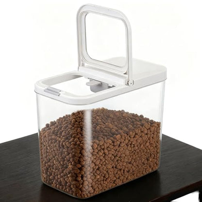 YEXEXINM Pet Food Storage Container with Lid & Scooper 10-15lbs/12L Dog Food Storage Container Clear Airtight Cat Food Storage Container BPA Free Dog Treat Container Store Dry Food for Pantry Kitchen