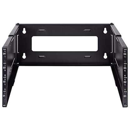 NavePoint 4U Patch Panel Bracket Wall Mount Patch Panel Rack for 19” Networking Equipment – Expandable Mounting Depth 9.5” to 15.5” 4U IT Rack 40lbs Weight Capacity - size: 4U