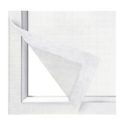 Adjustable Self-Adhesive DIY Window Screen, Cut-to-Size Mesh max 47x73 - color: White