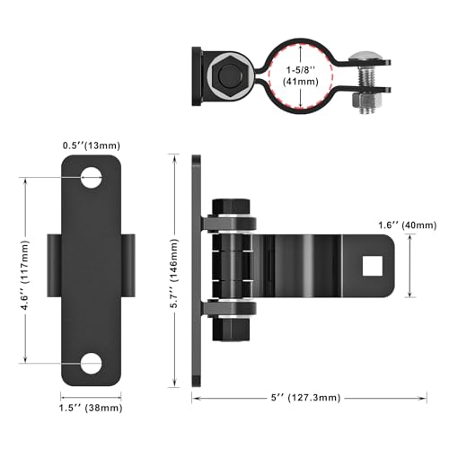Insaga Gate Hinges Heavy Duty Carbon Steel Chain Link Fence Parts Electroplated Finish, Removable Bolts for Wall Mount, Fits 1-5/8'' Outer Diameter Pipes/Posts for Farm, Fence Gate (4Pack, Black) - size: 1-5/8''