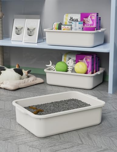 White 13 L Commercial Bus Tubs/Tote Box, 5-Pack Plastic Storage Wash Basin Tub - color: White, size: 13 Liter-White
