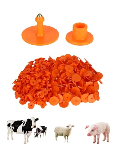 100 Sets Livestock Ear Tags, Plastic Numbered and Blank Animal Identification Ear Tags for Pig Goat Sheep Cattle (Without Word) - color: Without Word