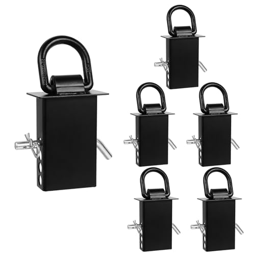 6Pcs Stake Pocket D Rings Trailer Tie Down with Hitch Pin 2” x 4” 12000lbs Heavy Duty