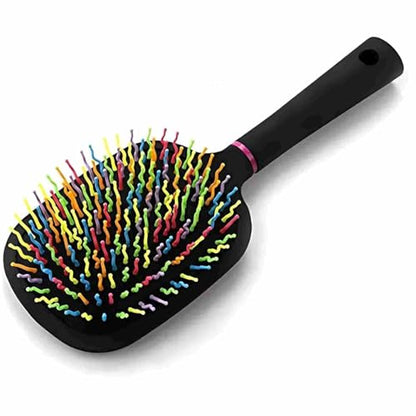 1000RB Rainbow Paddle Mane and Tail Brush Detangler Plastic Forky Comb for Horses