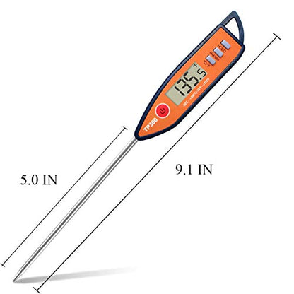 Digital Meat & Milk Thermometer - Instant Read Probe for Cooking, BBQ, Grill, Deep Fry, Roast & Baking - size: 23.1 x 2.5 x 1.5 cm