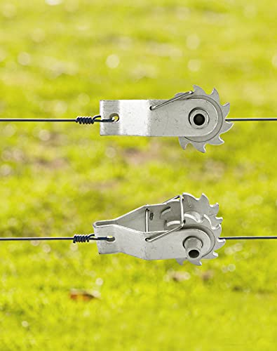 QWORK in-Line Strainer Tensioner, Heavy-Duty Wire Strainer with Compression Clip for Electric Fence and Farm Fence, 4 Pieces