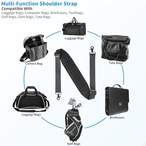 FIEIL 3D Air Cushion Ultra Comfortable Duffel Bag Strap，55" Universal Laptop Shoulder Strap, with Double Adjustable Buckles and Metal Hooksfor Briefcase Computer Messenger Bag (140CM Reduced Stress)