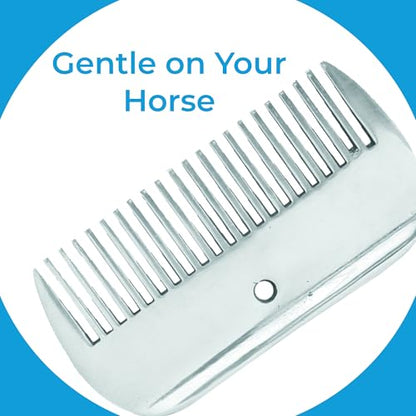 4" Mane & Tail Comb for Horses – Ergonomic Design for Gentle Detangling and Grooming – Ideal for Equine Hair Care and Maintenance (Small Gap 4") - size: Small Gap 4"
