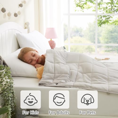 L'AGRATY Weighted Blanket - 36"x48" 3lbs Microfiber Material with Glass Beads Small Blanket for All-Season Summer Fall Winter Soft Thick - color: 05-light Grey, size: 36" x 48" | 3lbs