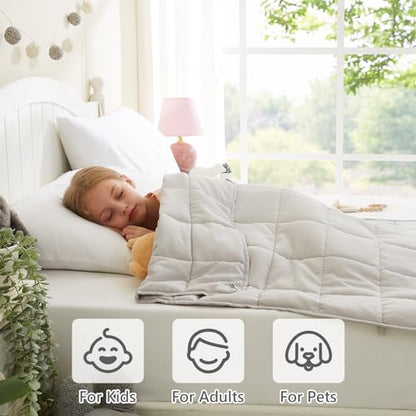 L'AGRATY Weighted Blanket - 36"x48" 3lbs Microfiber Material with Glass Beads Small Blanket for All-Season Summer Fall Winter Soft Thick - color: 05-light Grey, size: 36" x 48" | 3lbs
