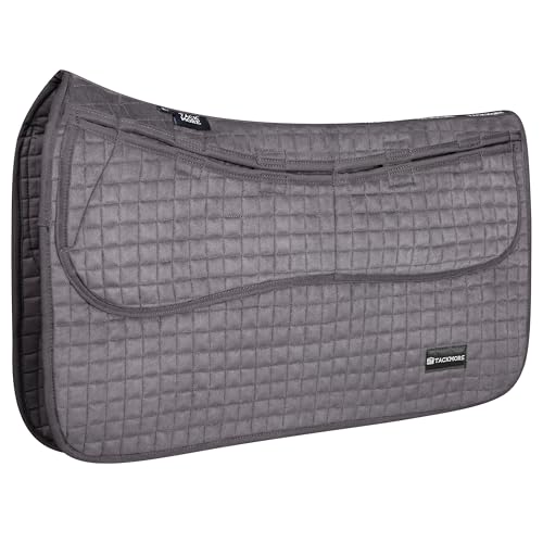 Tackmore Western Saddle Pad Adjustable with Side Pockets and Foam Inserts Shock-Absorbing Riding Pad