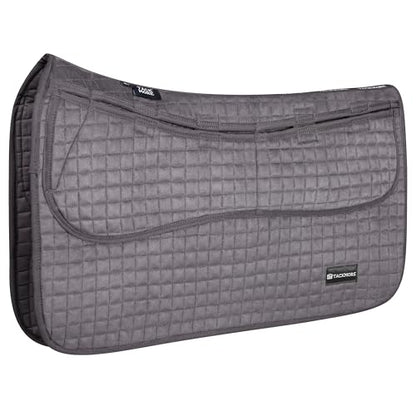 Tackmore Western Saddle Pad Adjustable with Side Pockets and Foam Inserts Shock-Absorbing Riding Pad