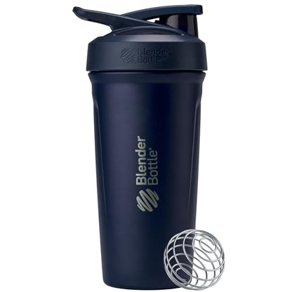 BlenderBottle Sport Flip Stainless Steel Shaker Bottle 24 oz Navy - color: Navy, size: 24 Ounces, style: Flip