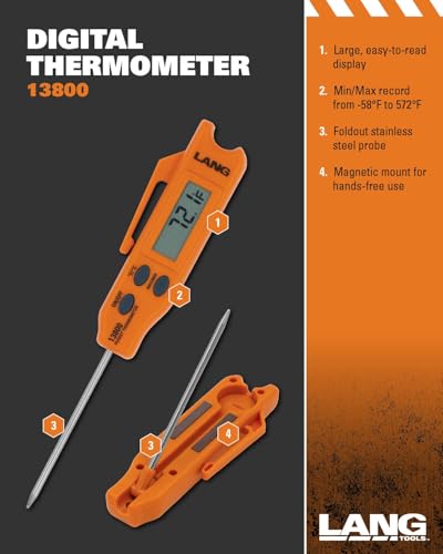 Lang Tools 13800 Digital Pocket Thermometer, Black