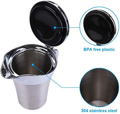 Double Insulated Gravy Boat - Stainless Steel Sauce Jug with Hinged Lid Hinged Lid Ideal for Gravy or Cream at Thanksgiving (450ML/16 OZ) - color: 450ML/16 OZ