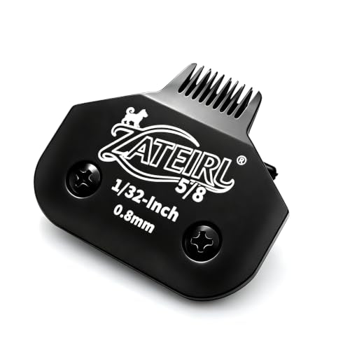 Size 5/8 Detachable Pet Grooming Clipper Blade with Steel Cutter, 1/32 Inch (0.8 mm) Cut Length, Black, Compatible with Andis, Oster A5, Wahl KM10, 1 Pack - color: Black, size: 5/8# 0.8mm