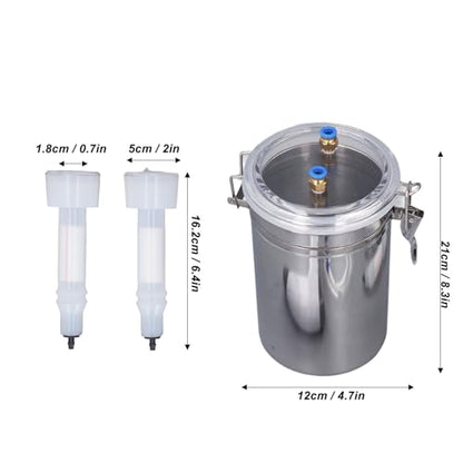 Rechargeable Goat Milking Machine, Portable Battery Powered Goat Milker Machine Electric Pump Pulsating Milking Machine, with 2 Teat Cups, 2L Stainless Steel Milk Container