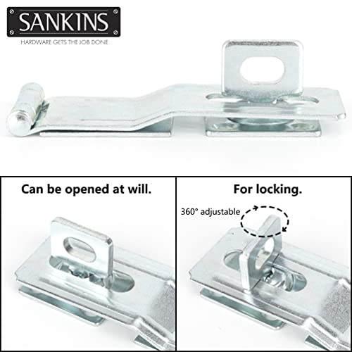 4.5" Swivel Staple Safety Hasps Latches with Twist Knob, Silver 1Pcs - color: Silver