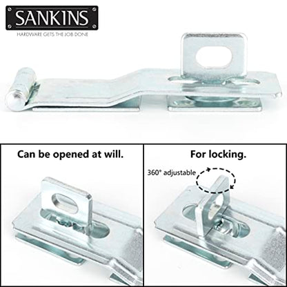 4.5" Swivel Staple Safety Hasps Latches with Twist Knob, Silver 1Pcs - color: Silver