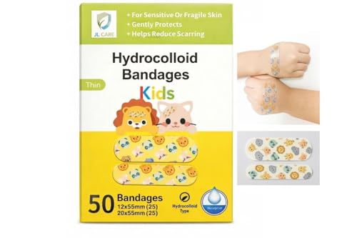 Hydrocolloid Bandage Kids |3X Faster Healing | Reduces Scarring | Protects Against Germs | Waterproof | 100% Active Surface | Flexible Protection & Wound Care | 50 Pcs - color: 50 Count