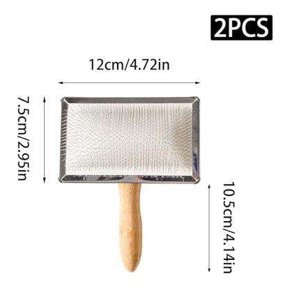 Yinluluna 2 Pcs Wool Carders, Needle Felting and Pet Grooming Tools, White - color: White