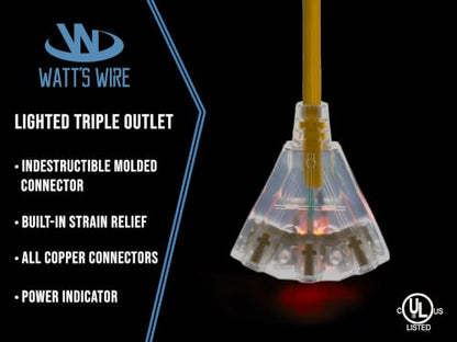 10 ft 10 Gauge Extension Cord - Outdoor Extension Cord - Watt's Wire - size: 10 Ft