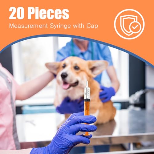 TrelaCo 20 Pack 10ml Oral Syringes with Cap Plastic No Needle, Orange | Measuring Dispensing for Liquid Medication, Individually Sealed, Pet Feeding Lab Sample, Clear Graduated Markings,Halloween - size: Orange