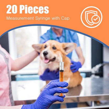 TrelaCo 20 Pack 10ml Oral Syringes with Cap Plastic No Needle, Orange | Measuring Dispensing for Liquid Medication, Individually Sealed, Pet Feeding Lab Sample, Clear Graduated Markings,Halloween - size: Orange