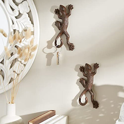 DII Cast Iron Decorative Wall Hook Set, Lizard, 2 Count - size: Lizard