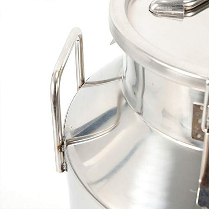 LOYALHEARTDY 13.2 Gallon Stainless Steel Milk Can 50 Liter Milk Bucket Wine Pail Bucket with Sealed Lid, Milk Transport Can Milk Can Bucket for Milk and Wine Liquid Storage(50L) - size: 50L