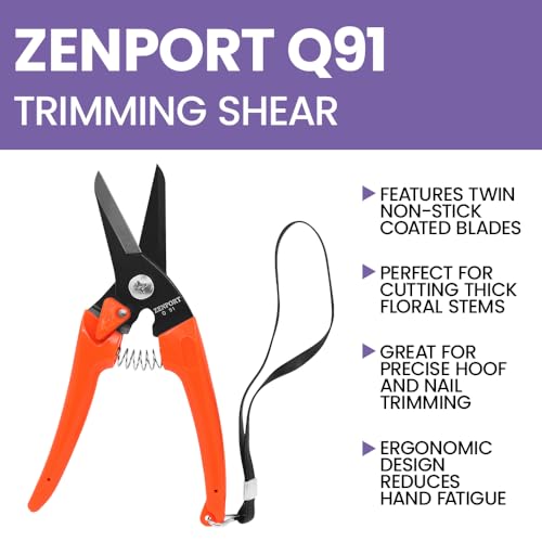 Zenport Q91 Ultra Twig and Hoof Trimming Shears, 7.25-Inch, Orange