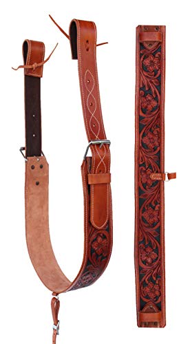 Pro Rider Horse Western Leather Tooled Back Rear Cinch Flank Girth w/Off Billets 9762A