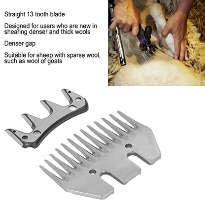 4 Sets Electric 13 Tooth Straight Sheep Shears Blade for Wool Cutter and Goat Clipper Replacement Part for Sheep with Sparse Wool
