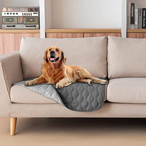 gogobunny Waterproof Armchair Covers for Pets, Anti Hair and Easy Care - color: Dark Grey/Light Grey, size: 30x30 Inch (Pack of 1)