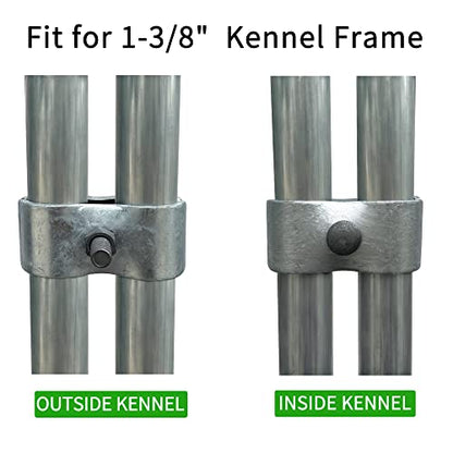 HITTITE 8 Set Dog Kennel Panel Clamps, Chain Link Fence Panel Clamps for Round Pipe Panel Frame with 1-3/8"/32mm Diameter, Saddle Clamps for Dog Kennels & Chain Link Fence. - size: 1-3/8"