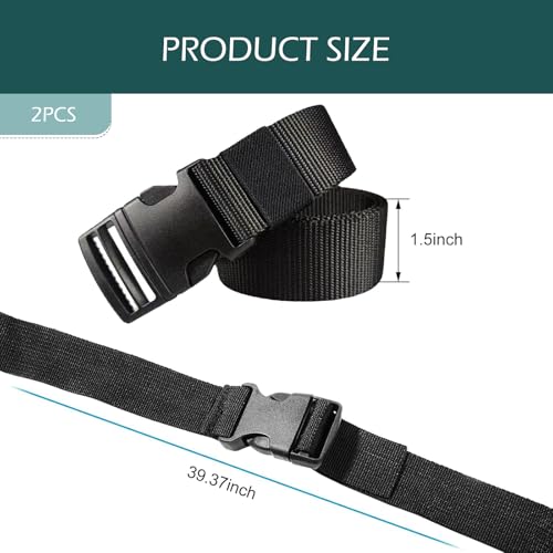2 PCS Car Battery Tie Down Straps, 39 Inch Battery Hold Down Strap with Adjustable Buckle, Multi-Purpose Nylon Securing Strap, Universal for Cars, Trucks, Boats, Luggages (Black)