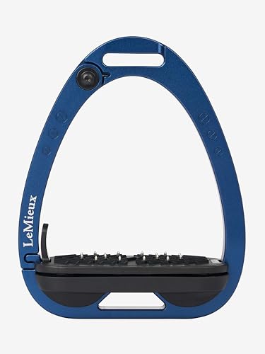 LeMieux Vector Control Stirrup - New Generation - Spring Loaded Hinged Arm - Cross Track Grip Surface - color: Navy