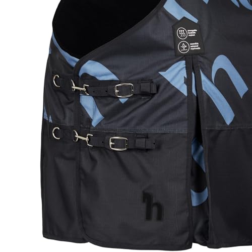 HORZE Nevada 1200D Lightweight Waterproof Horse Turnout Sheet with Fleece Lining (No Fill) - Dark Blue - 69 in