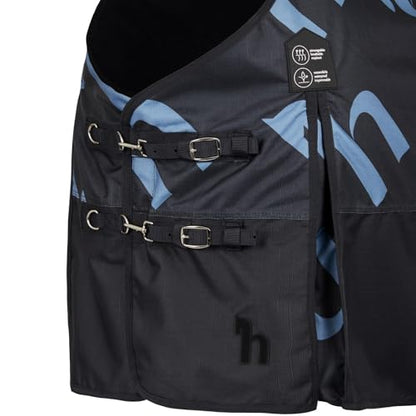 HORZE Nevada 1200D Lightweight Waterproof Horse Turnout Sheet with Fleece Lining (No Fill) - Dark Blue - 69 in