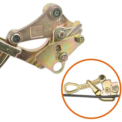 Cable Grip Steel Wire Puller Heavy-Duty Wire and Barbed Wire Fence Tensioner Tool for Easy Cable Stretching and Tensioning (1t/2210lb)