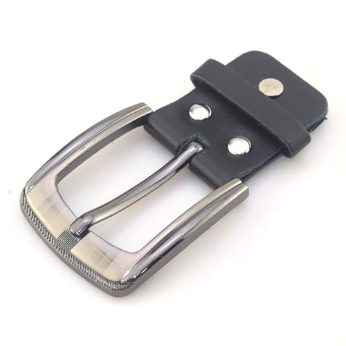 2 Pack Classic Belt Buckles Set with Belt Loop and Mount Snap Connector Replacement Single Prong Square Roller Buckle for Leather Belts Strap 1.5'' Width Women Men Western Belts Leather Straps