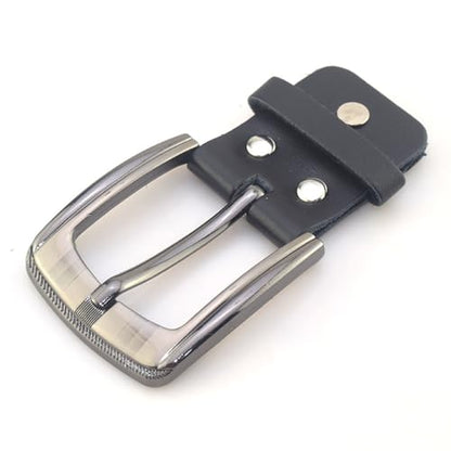 2 Pack Classic Belt Buckles Set with Belt Loop and Mount Snap Connector Replacement Single Prong Square Roller Buckle for Leather Belts Strap 1.5'' Width Women Men Western Belts Leather Straps