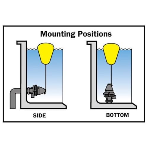 Jobe Valves J-MFV0075DLT 82026 Megaflow Valve 3/4", Yellow/Black – High Flow Float Valve for Livestock Water Troughs, Up to 90 GPM, Underwater Mount, GF Nylon Construction - size: 1 Pack