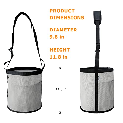 Horse Feed Bag, Nylon Mesh Grain Horse Feed Bucket (Grey 2P) | with Adjustable Strap Comfortable Neck Pad Nose Pad and Waterproof Bottom - color: Grey