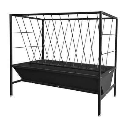 Pasture Hay Feeder for Farms, 2 in 1 Goat Feeder Trough