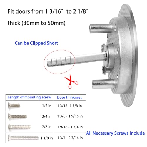 Dontay Pocket Door Keyed Lock, Round Contemporary Entrance Sliding Barn Door Lock Latch, Recessed 2 Sided, 2-3/8 inch Backset, Flush Handles Hardware(Brushed Nickel,2) - color: Brushed Nickel