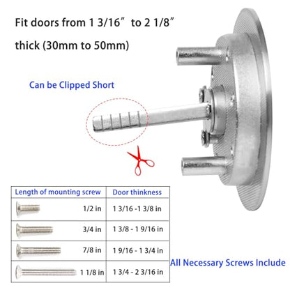 Dontay Pocket Door Keyed Lock, Round Contemporary Entrance Sliding Barn Door Lock Latch, Recessed 2 Sided, 2-3/8 inch Backset, Flush Handles Hardware(Brushed Nickel,2) - color: Brushed Nickel