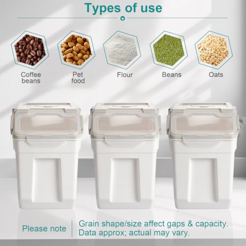 Saim 6Pack 50lb Flour & Rice Storage Container Bin, Grey - color: 6Pack 50lbs Grey